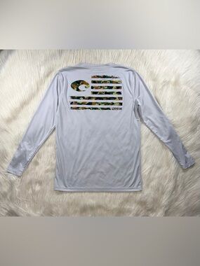 Costa Men’s Small Tech Pride Light Grey Long-Sleeve Performance Tee